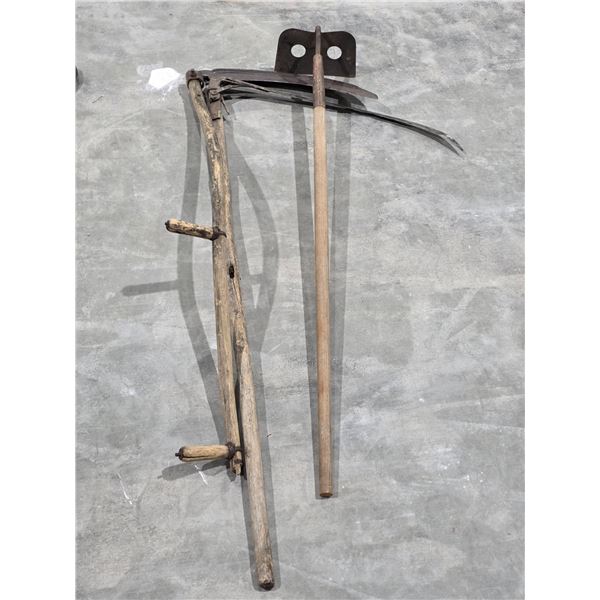 (2) Antique Scythes & Hoe