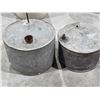 Image 3 : (2) Antique/Vintage Galvanized Metal Tanks