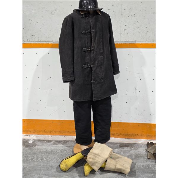 Vintage Fireman Outfit – Jacket, Hat, Pants, Boots (Outfit only, Mannequin not included)
