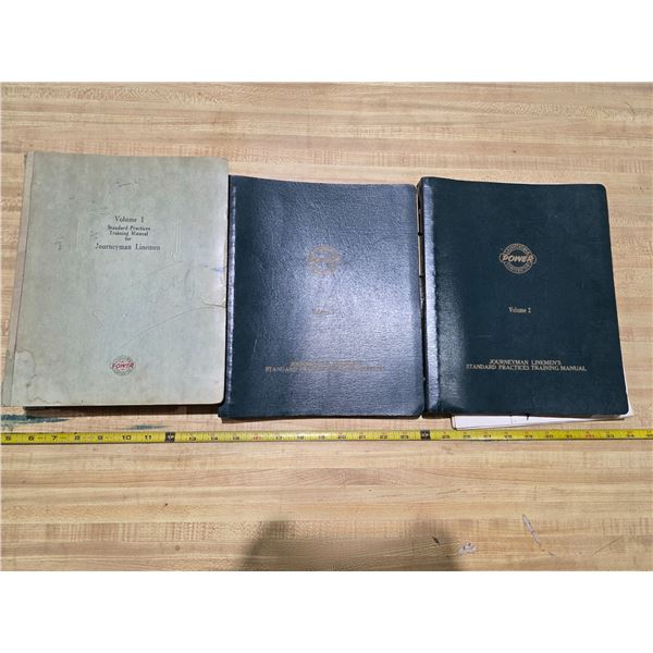 (3) Vintage Journeyman Lineman Training Manuals