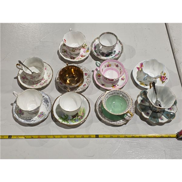 Assorted Vintage Chinaware Cup & Saucer Sets
