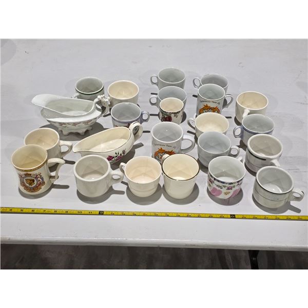 Assorted Vintage Chinaware Cups & Gravy Boats