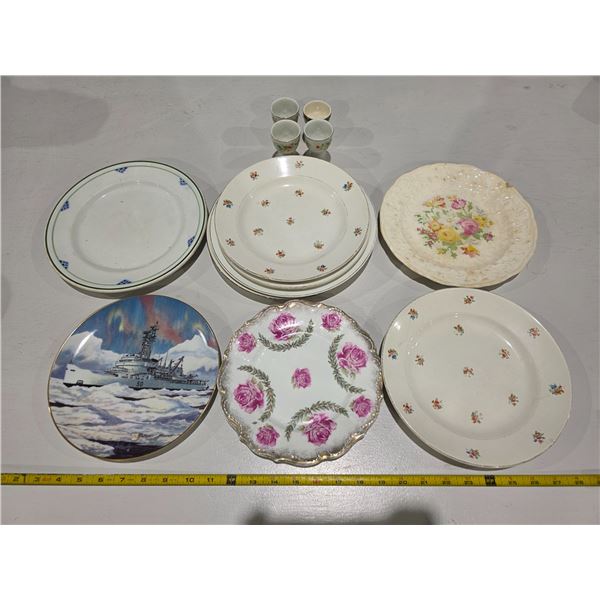 Assorted Vintage Chinaware Plates and Egg Cups