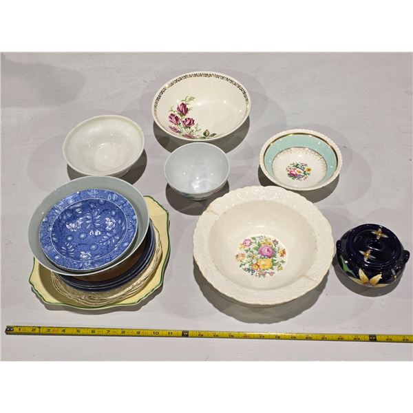 Assorted Vintage Chinaware inc. Painted Sugarbowl/Jam Pot
