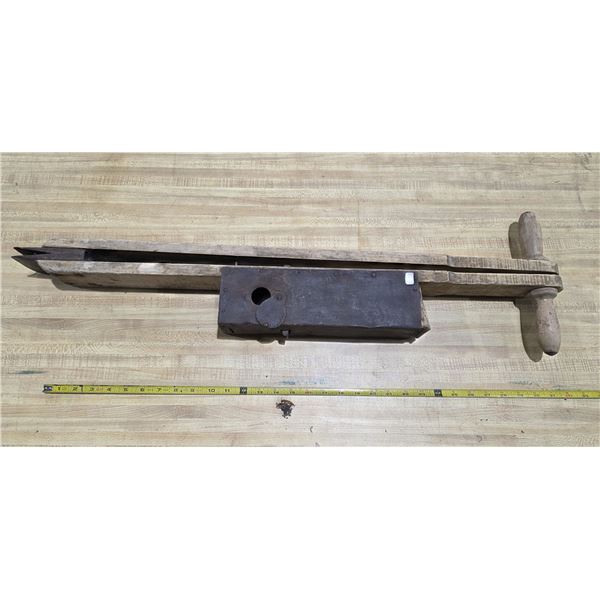 Antique Wooden Hand Potato Planter