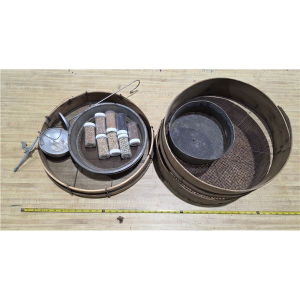 Antique Sifter and Seed Samples