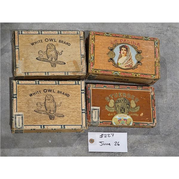 (4) Vintage Cigar Boxes