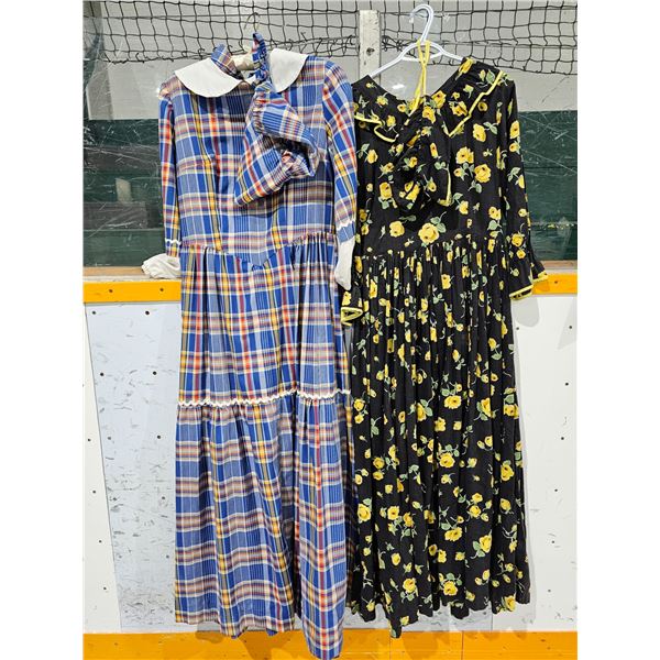 (2) Vintage Ladies Dresses w/ Matching Bonnets