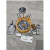 Image 1 : Vintage Pipe Smoker’s Station w/ Cork Pipe Knocker, Assorted Vintage Lighters