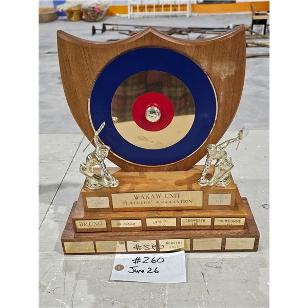 1968-1984 Wakaw Teacher Association Annual Competition Curling Trophy