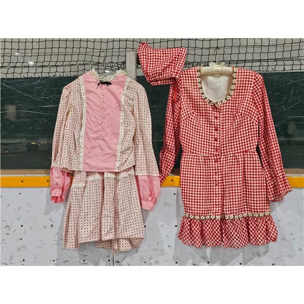 (2) Vintage/Antique Hand Made Ladies Outfits - Matching Dress & Pantaloons, Shirt & Skirt