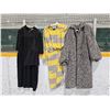 Image 1 : (2) Vintage Ladies Dresses, (1) Heavy Vintage Wool Coat