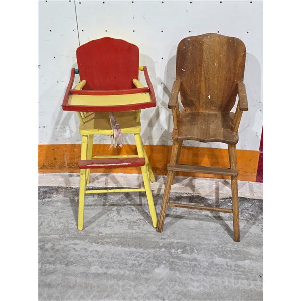 (2) Vintage/Antique Highchairs, 38”