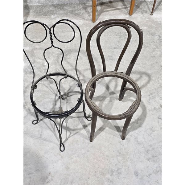(2) Vintage Metal Chairs, No Seats