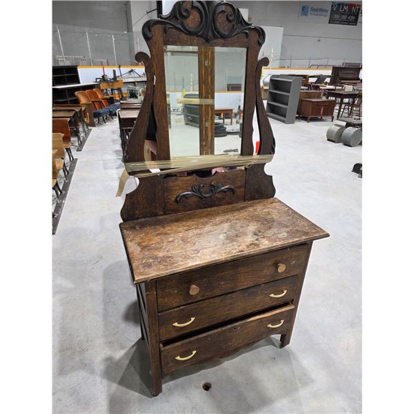 Antique Dresser and Mirror – 37”x 18” x72”H