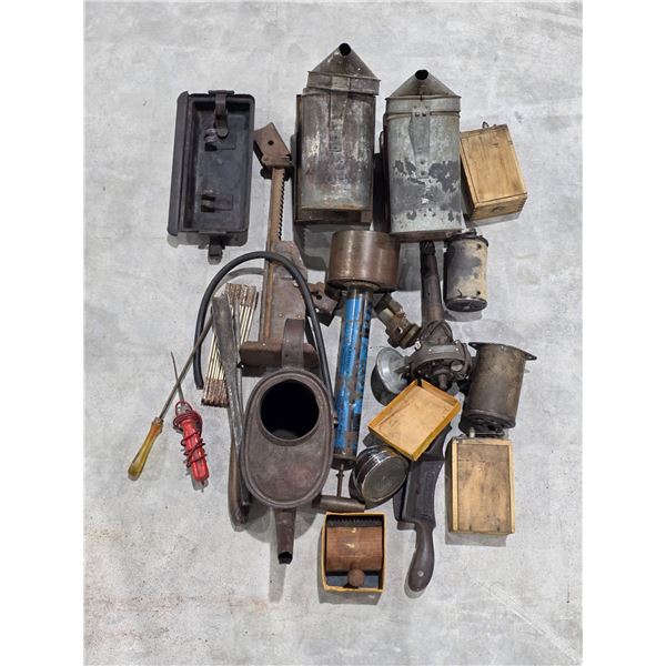 Antique Beekeeping Equipment & Vintage Garage Tool Lot