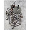 Image 1 : Vintage Galvanized Funnel, Oil Cans & Mixed Wrench Lot