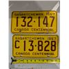 Image 1 : (2) Vintage Sask license Plates 1967