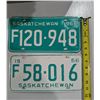 Image 1 : (2) Vintage Sask license Plates 1968-69