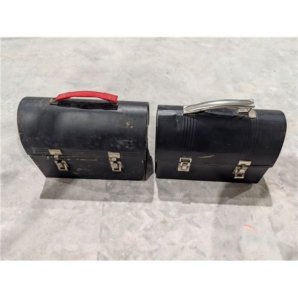 (2) Vintage Tin metal Lunch Boxes
