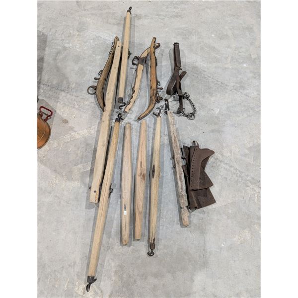 Lot of Vintage Horse Eveners and etc. horse related Items