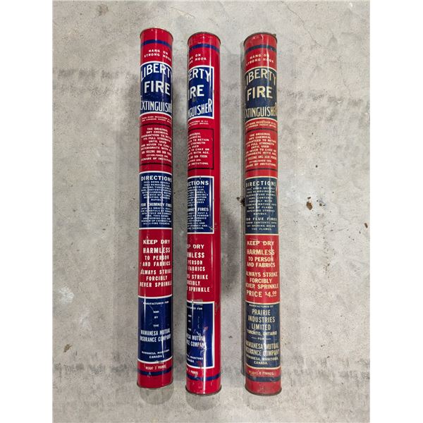 (3) Vintage Liberty Fire Extinguishers Manitoba/Toronto Canada