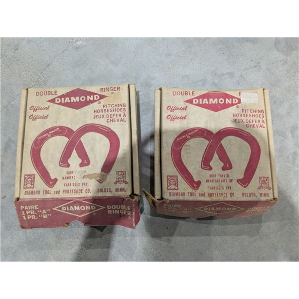 (2) Vintage Double Ringer Diamond HorseShoe games w/ original boxes