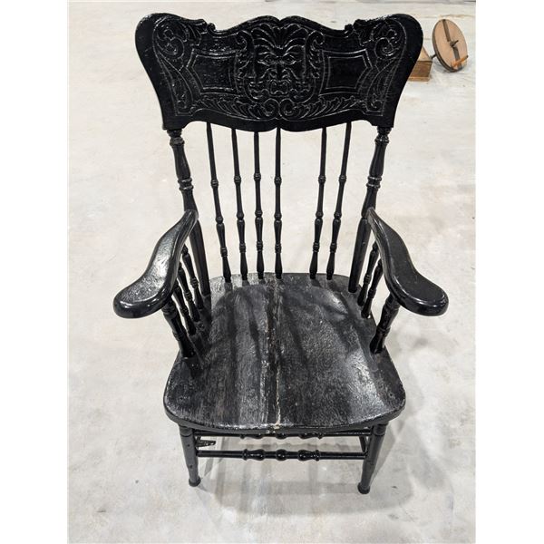 Vintage Black Pressed back Chair w/ Unique Design