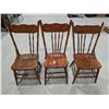 Image 1 : (3) Vintage Press back Chairs