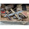 Image 4 : Antique Wood Storage Tool Box w/ misc. Vintage Tools As Shown