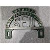 Image 1 : Vintage member Sask Farmers Union Plate topper 8x7"