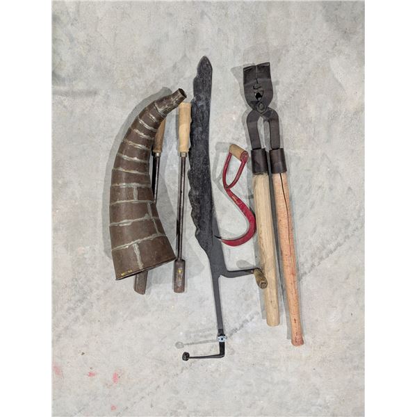 Lot of Vintage Farm Tools (hay Hook, hay Saw, and etc.)