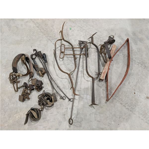 Lot of various Vintage Metal items As Shown 9tools, traps, and etc.)