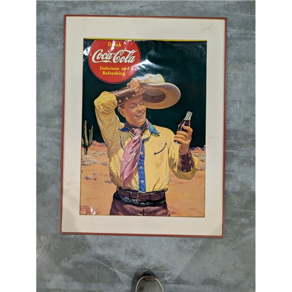 Reproductiom Coca Cola Advert Poster Framed 37x28
