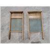 Image 1 : (2) Vintage Wood and glass Washboards