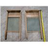 Image 2 : (2) Vintage Wood and glass Washboards