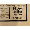 Image 5 : Vintage Wakaw Sask E.L Backonys Great Stock Adjusting Sale Advert Flyer