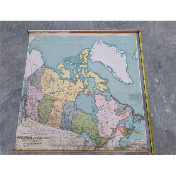 Vintage Dominion of Canada Commercial School Wall Map