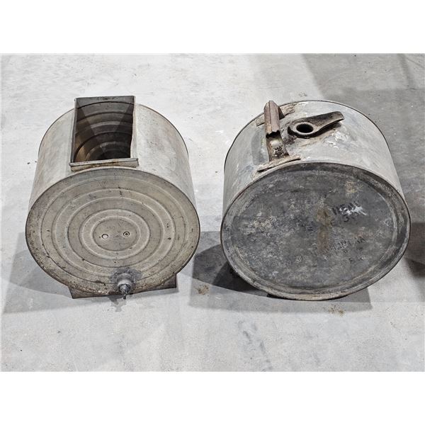 Vintage Galvanized Metal Butter Churn, Fuel Can