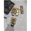 Image 4 : Antique Cast Iron Rim Locks & Brass Trunk Hardware Lot
