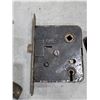 Image 5 : Antique Cast Iron Rim Locks & Brass Trunk Hardware Lot