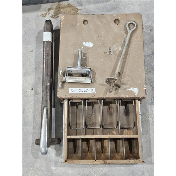 Vintage Wooden Cash Drawer, misc. Items
