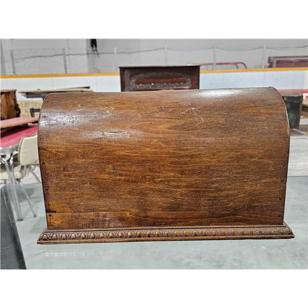 Antique Wooden “Coffin Top” Sewing Machine Cover