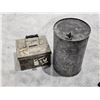 Image 1 : Antique Metal Storage Coin Box (Padlocked), Galvanized Fuel Tin