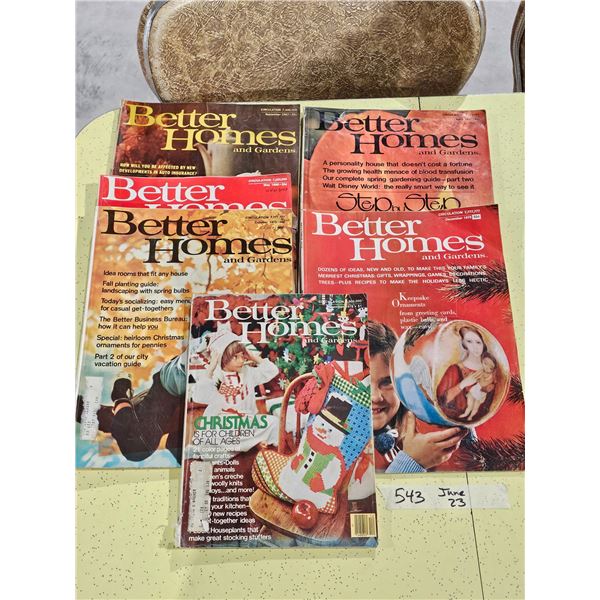 (5) Vintage Better Homes and Gardens Magazines