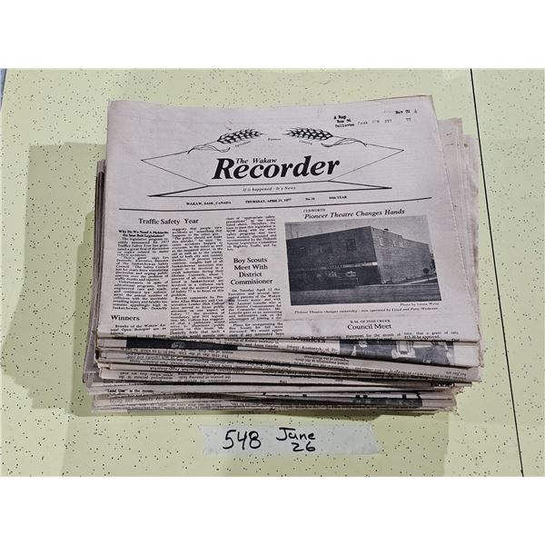 Stack of the Wakaw Recorder from 1970’s