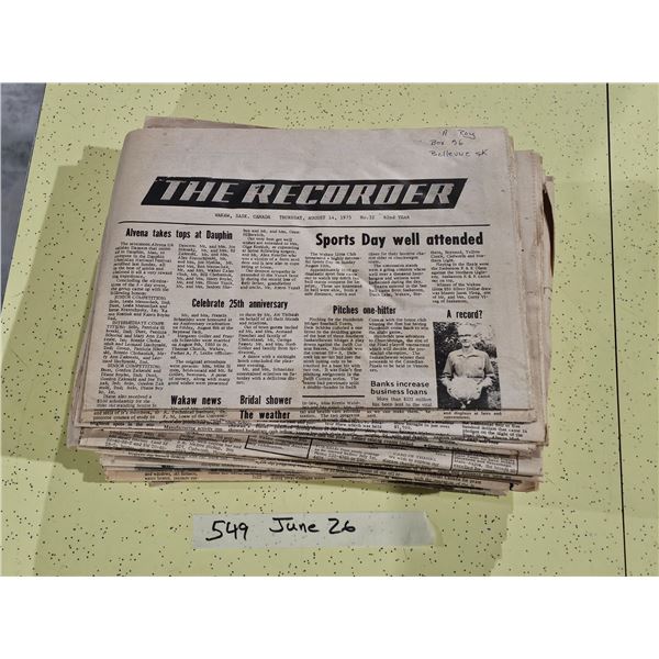 Stack of the Wakaw Recorder from 1970’s
