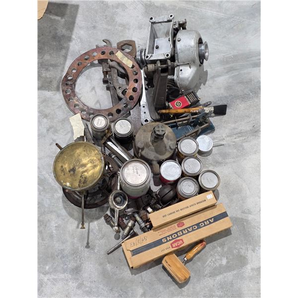 Antique Theater Projector Gear, Carbon Rods & Garage Tins
