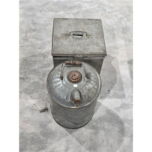 Galvanized Crate & Gas Can