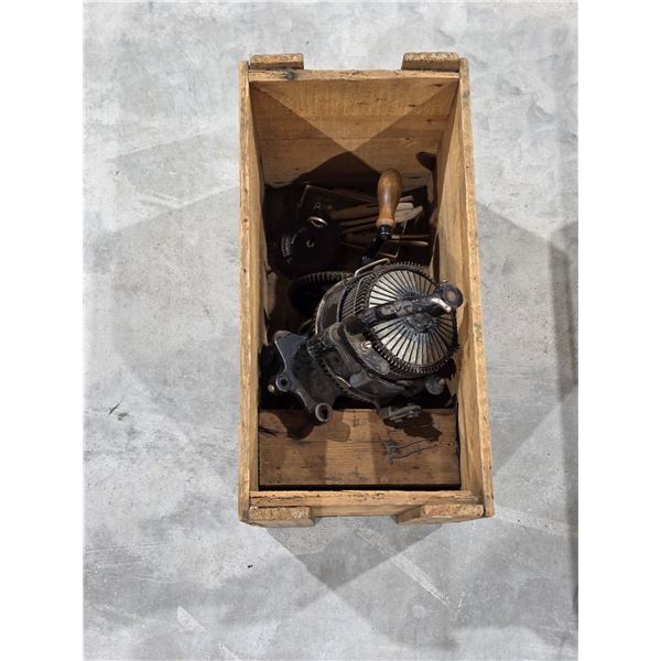Antique Auto Knitter Circular Sock Machine in Original Crate (1870, Toronto Ont.)